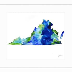 Virginia Watercolor Map
