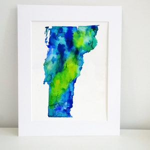 Vermont Aquarell Karte