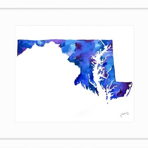 Maryland Watercolor Map