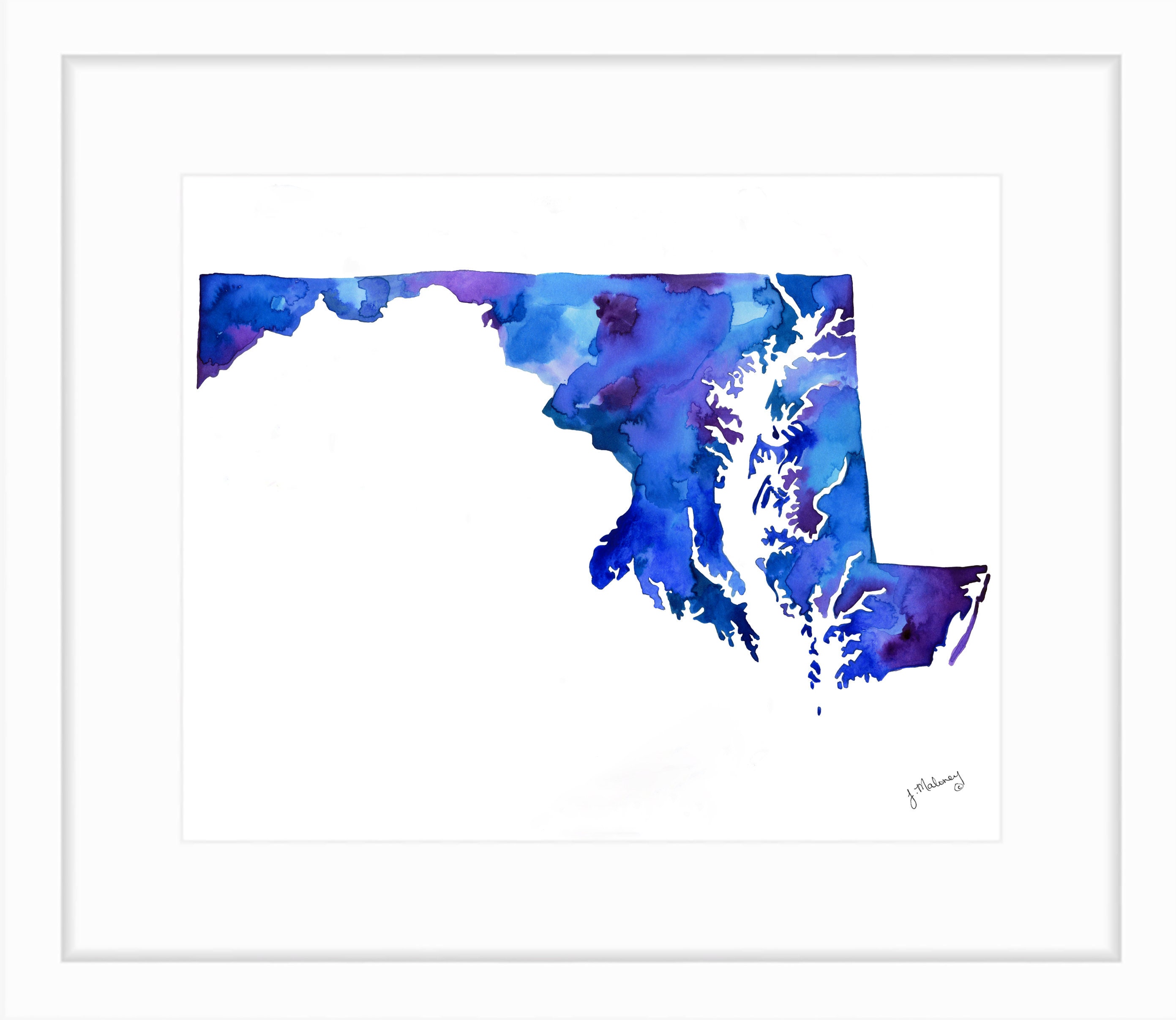 Maryland Watercolor Map