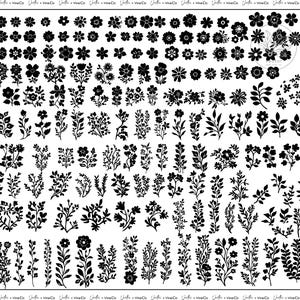 168 Paquete botánico Svg/Flores y plantas abstractas Svg/Plantas Svg/Paquete floral Svg/Arte decorativo/Grabado láser Glowforge Svg/Silouhette