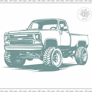 Heavy Chevrolet 4x4 Truck Clipart /Vector Clip Art Graphics/Digital Download – Cut Ready Files for CNC, Logo, Vinyl Sign Design