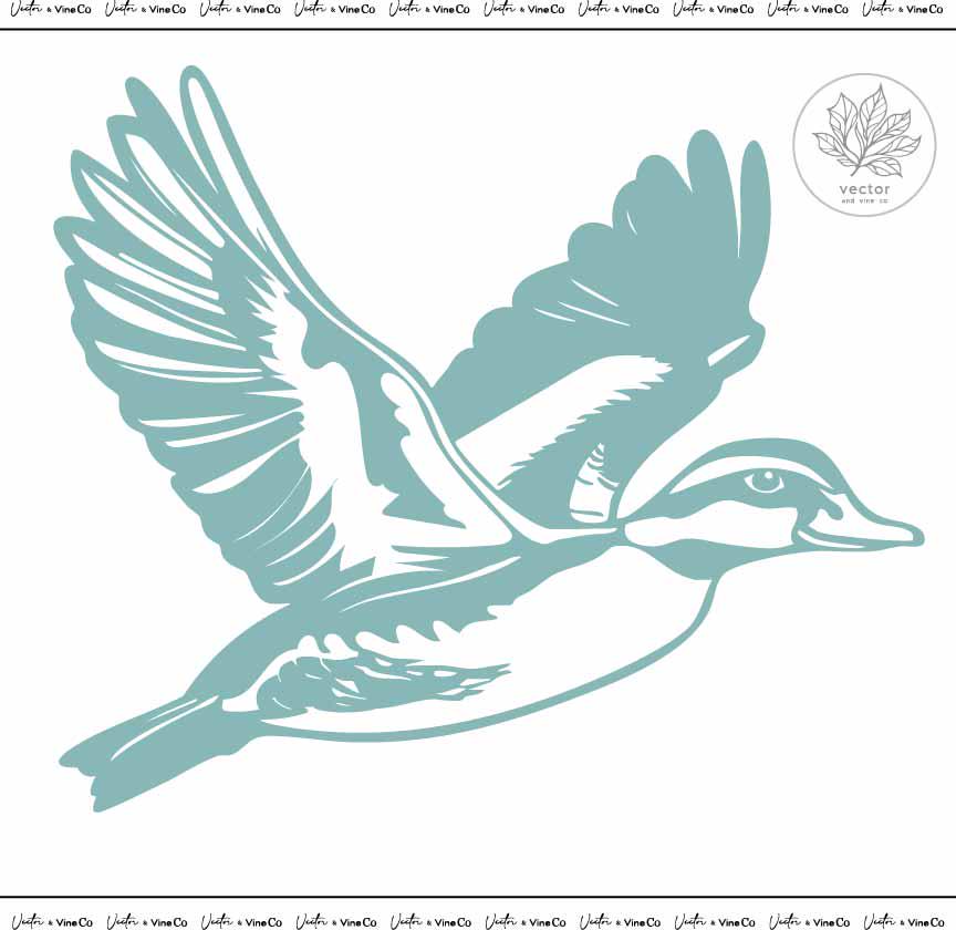 Flying Wood Duck SVG Clipart-vector Clip Art Graphics-digital Download ...