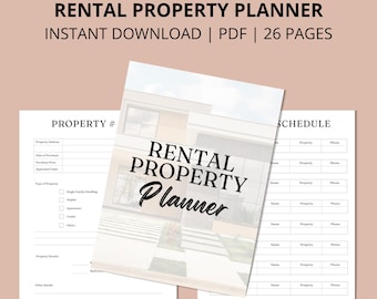 Rental Property Planner – Landlord Organizer – Tenant & Expense Tracker – Digital Download PDF