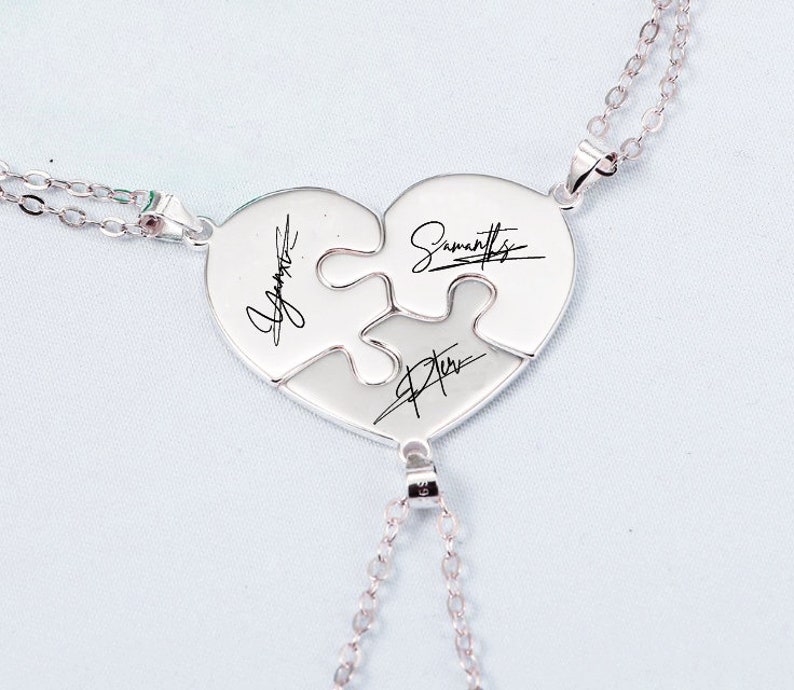 Puzzle Necklaces With name / Initial Family Tree Jewelry Etsy