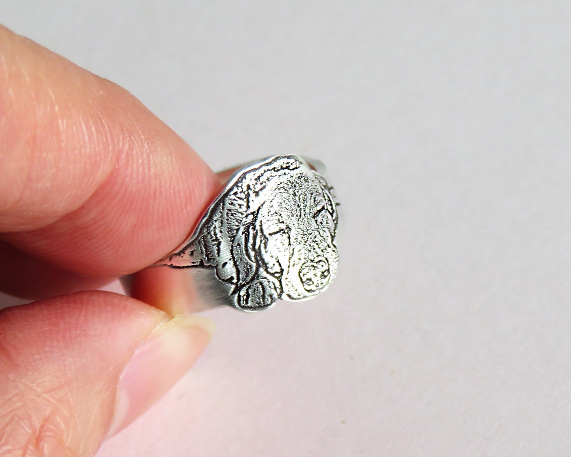 Custom Pet Portrait Ring Engraved Pet Photo Ring . Custom Etsy