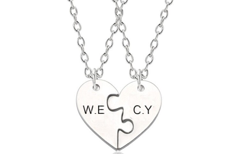 Puzzle Necklaces With name / Initial Family Tree Jewelry Etsy