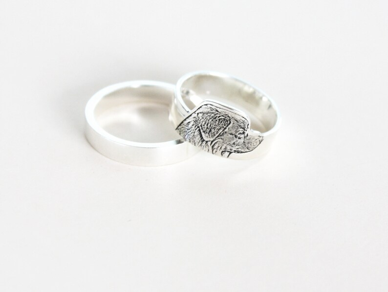 Custom Pet Portrait Ring Engraved Pet Photo Ring . Custom Etsy