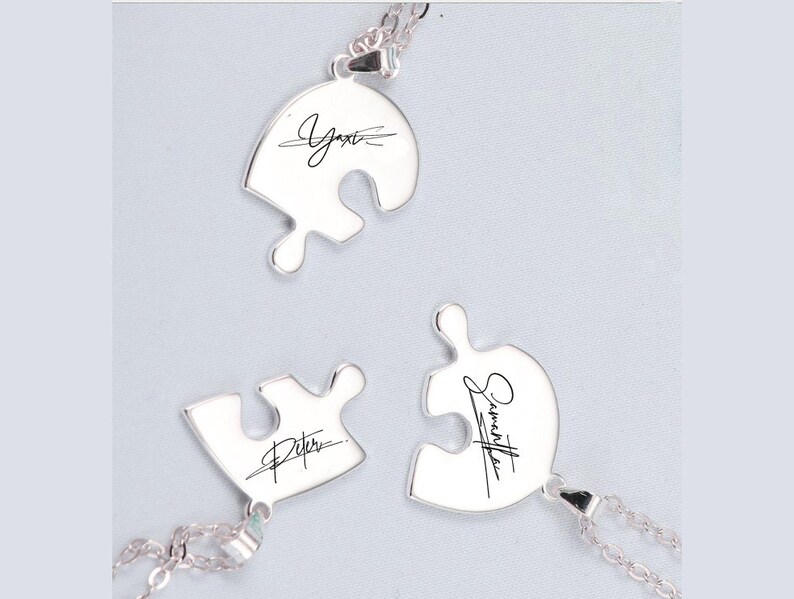 Puzzle Necklaces With name / Initial Family Tree Jewelry Etsy