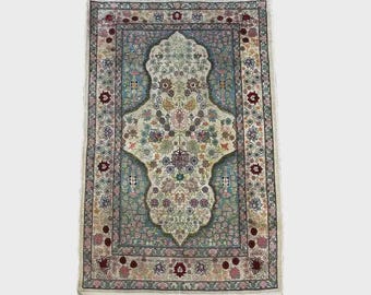 Very Fine Turkish Hereke Silk Rug 2.3x4 ft – Hand-Knotted c.1950s