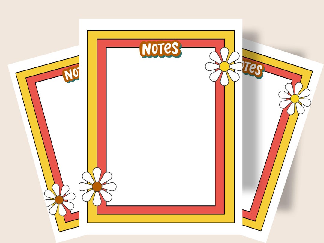 70s Style Lined Paper Printable | Retro Vintage Inspired Design ...