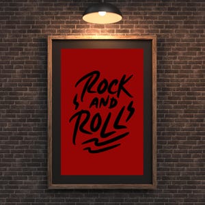Rock n Roll Poster | Digital Rock Music Wall Art | 8x10 Rocker Wall Art Print PDF + PNG | Punk Grunge Aesthetic