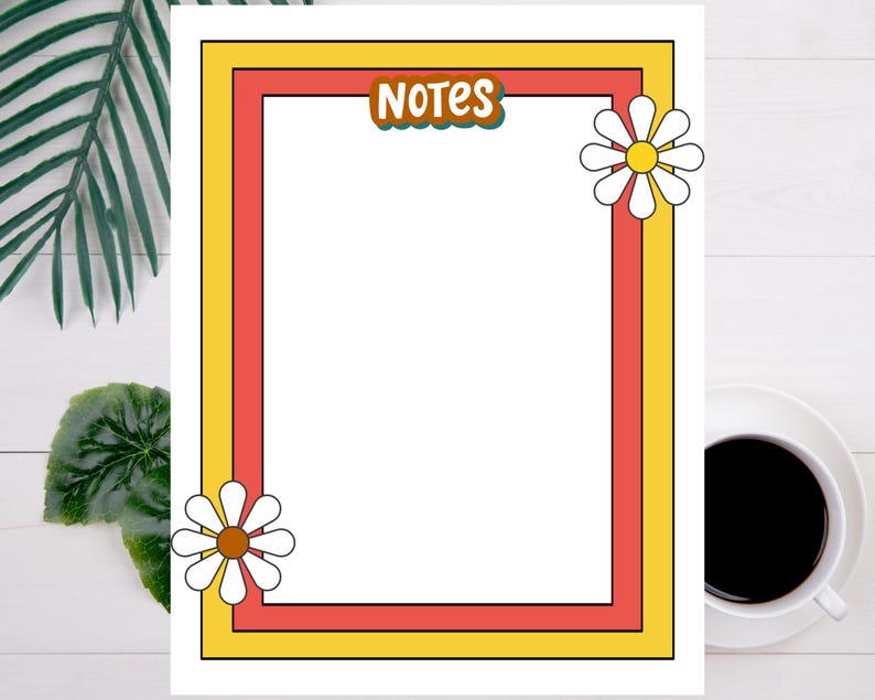70s Style Lined Paper Printable | Retro Vintage Inspired Design ...