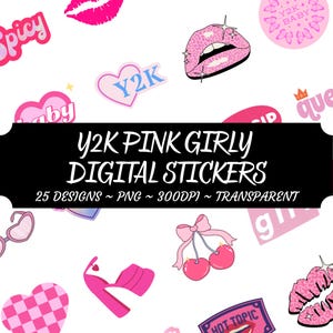 Y2k Holographisch Digitale Sticker Pack, Retro 2000 PNG Clipart, Transparenter Hintergrund 300DPI