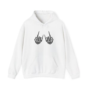 Rock On Skull Hands Hoodie | Unisex Graphic Hoodie | Grunge Streetwear Sweatshirt