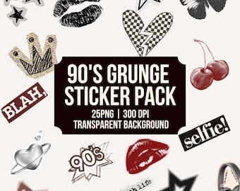 Retro 90's Grunge Sticker Set for Planners & Scrapbooking