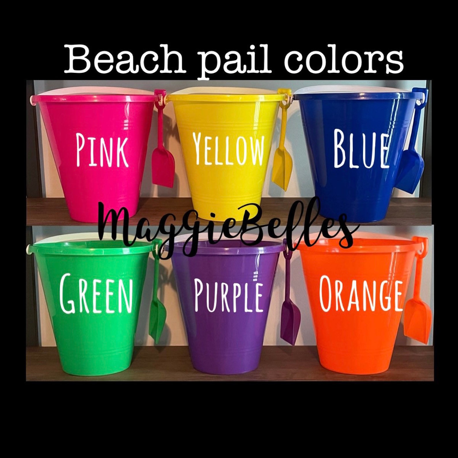 Personalized Plastic Beach Pail Bucket With Shovel Monogram Etsy