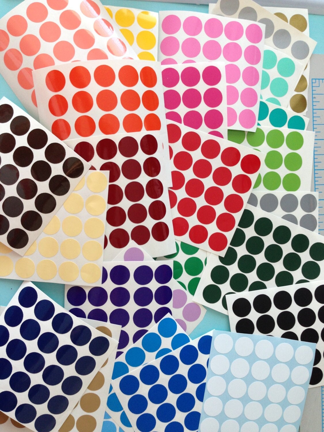 10,000 Pieces - 8mm Dot Stickers, Coloured Sticky Dots Labels - 10