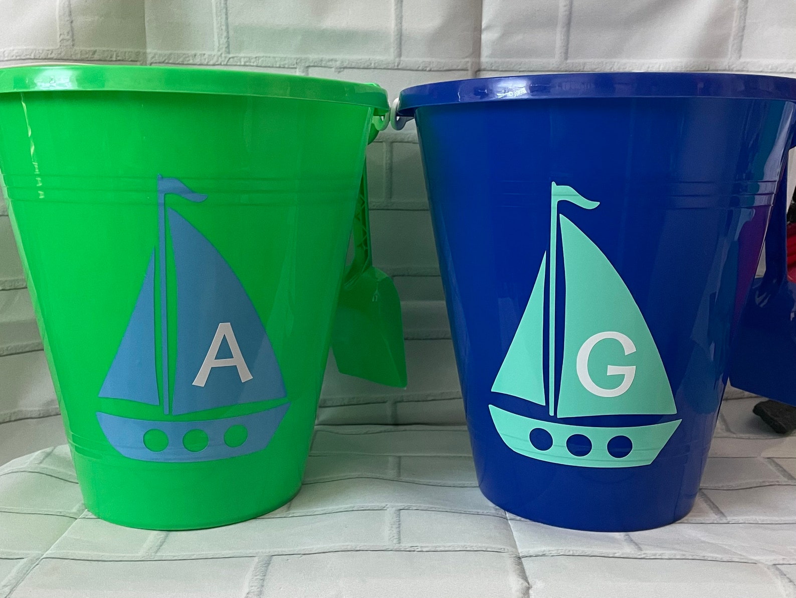 Personalized Plastic Beach Pail Bucket With Shovel Monogram Etsy
