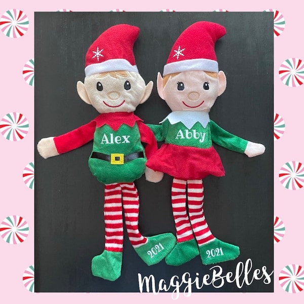 Personalized Christmas Plush Elf Elves stocking stuffer teacher gift coach friend custom