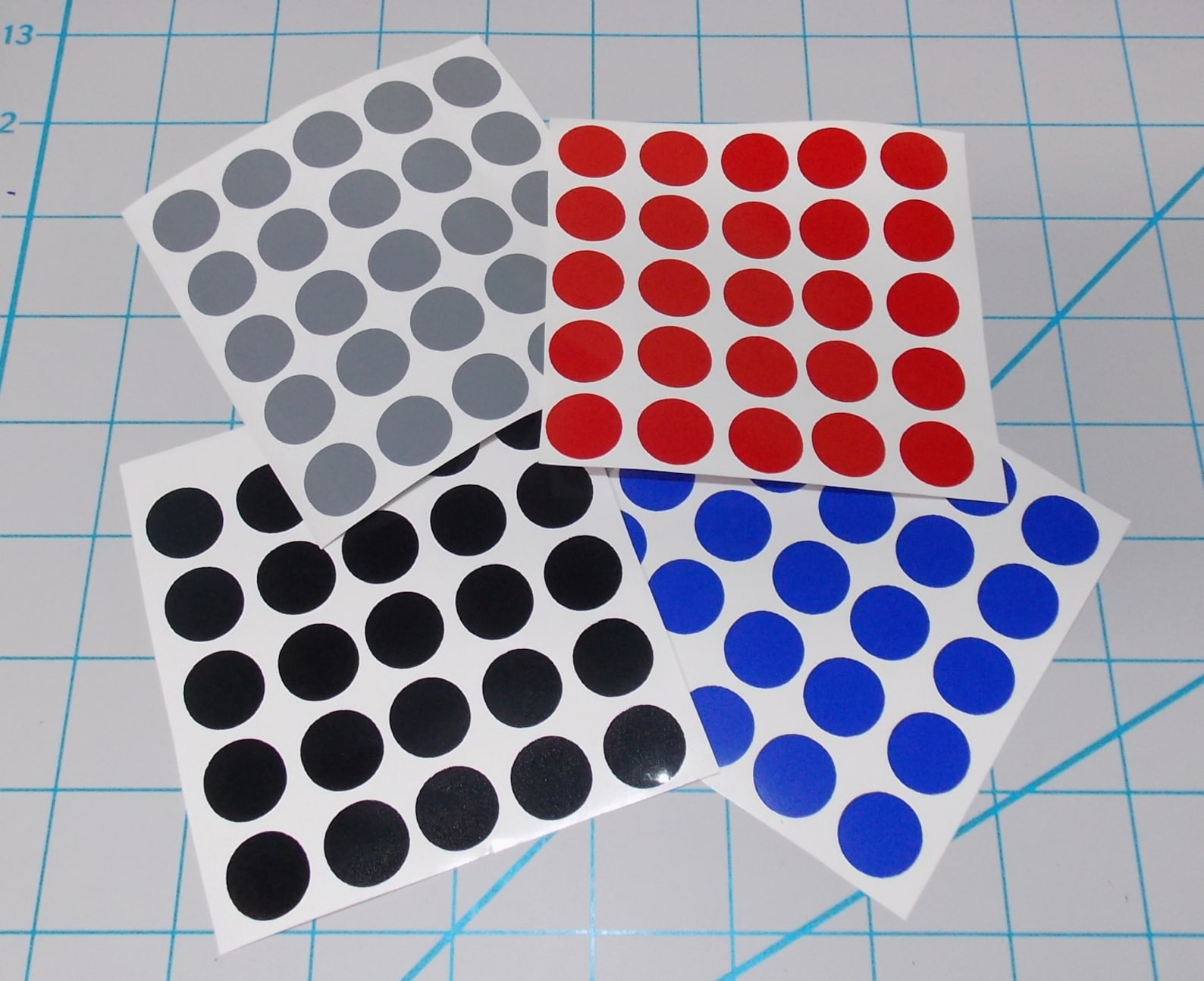 Polka dot vinyl decal sheet 25 each 4 sheets 100 dots total Etsy