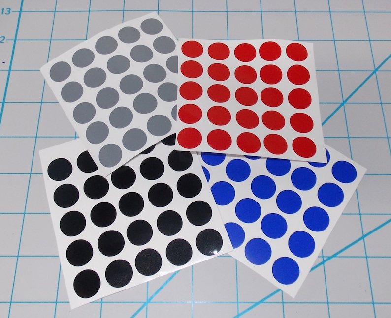 Polka dot vinyl decal sheet 25 each 4 sheets 100 dots total DIY image 3