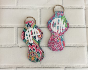 keychain chapstick holder. Personalized monogram lilly mermaid stocking stuffer teacher gift