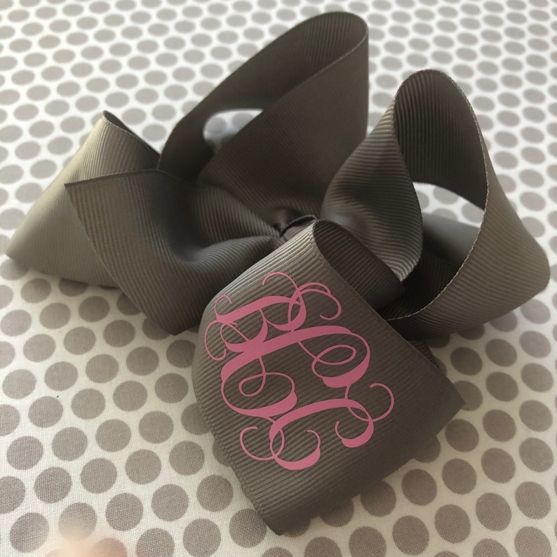 monogram Personalized hairbow hair bow big large boutique M2M jumbo 6 inch