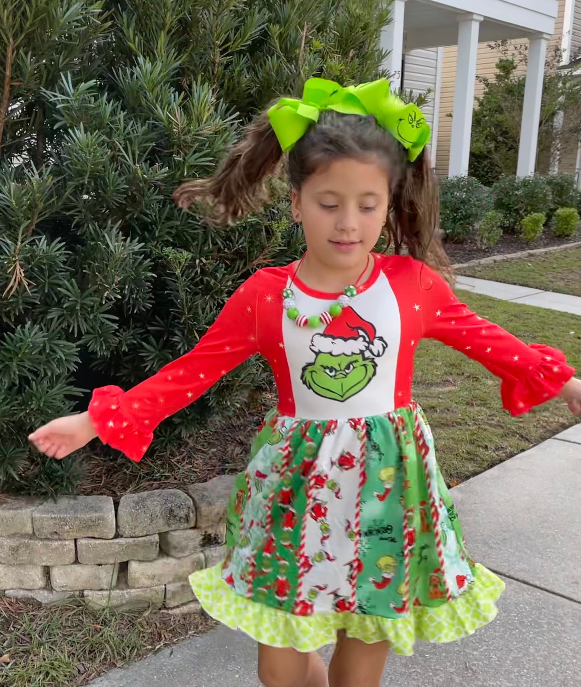 El vestido de Navidad Grinch significa un volante verde rojo - Etsy México