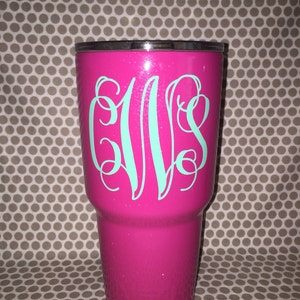 Vine MONOGRAM Car Decal Interlocking Initial Vinyl DIY Wall Preppy ...