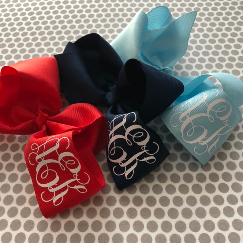 monogram Personalized hairbow hair bow big large boutique M2M jumbo 6 inch