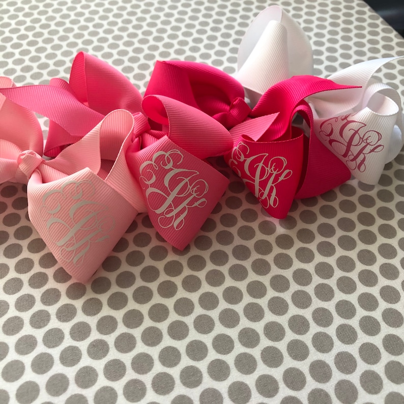 monogram Personalized hairbow hair bow big large boutique M2M jumbo 6 inch