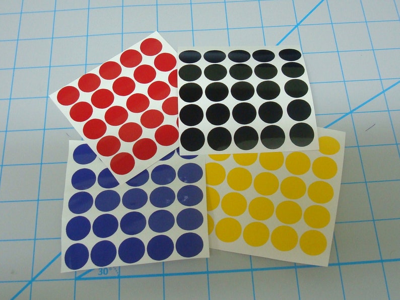Polka dot vinyl decal sheet 25 each 4 sheets 100 dots  