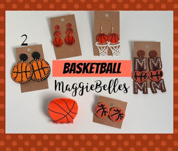 Beaded Basketball Mom Earrings Beaded Basketball Mom Earrings