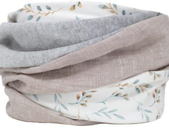 Women's Scarf, Linen Scarf, Jersey Scarf, Velour Scarf, Heathered Scarf, Customizable Scarf, Floral Print, Jersey Scarf