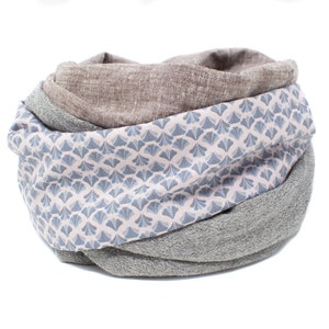 Loop scarf muslin, loop scarf linen, mottled, loop scarf women, tube scarf fans, loop scarf gray, loop scarf soft, comfortable, bestseller