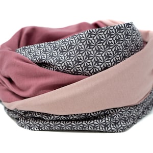 Loop, loop scarf, gray, pink, rosé, soft, comfortable