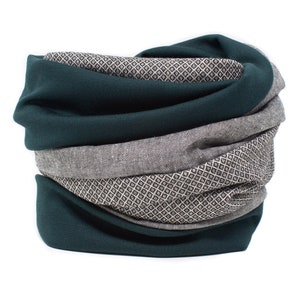 Foulard homme lin, RAUTE, VERT MOUSSE, foulard homme, foulard boucle homme, foulard boucle homme, foulard femme, foulard pour femme, foulard boucle chaud : Raute/Grün