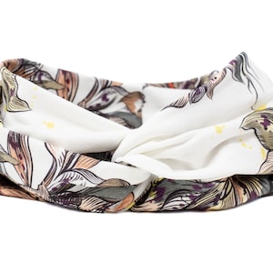 lilies boho headband, boho headband wide, wide headband, luxury headband, yoga headband, boho headbands, headband, boho wide headband