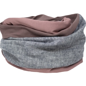 Berry, women&#39;s scarf, customizable, loop scarf with stripes, jersey scarf, mauve, jersey scarf, birthday gift