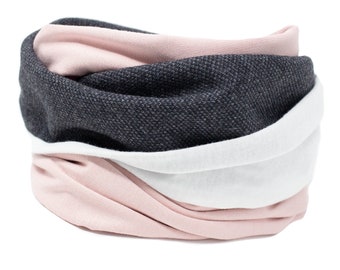 Loop scarf loop scarf gray rose  loop scarf cuddly women men