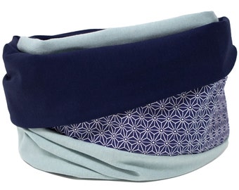 Loop scarf / loop scarf / tube scarf / Blue / Japan pattern / Japanese pattern