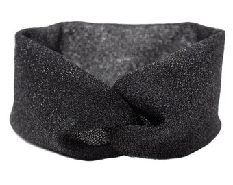 Glitter Haarband, Glitzer Stirnband, turbanstyle, schwarz