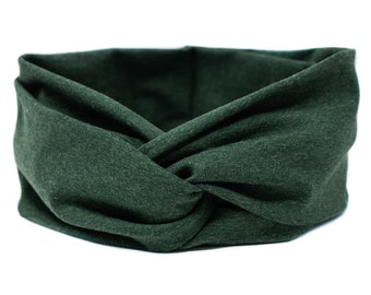 Headscarf, moss green girl headband, moss green mottled hair band, headband