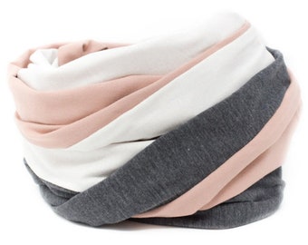 Nursing scarf XL Loop scarf Loop scarf Dandelions pink XXL Loop scarf Ladies gift for birth white gray