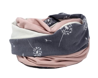 Loop, loop scarf, white, pink, rosé, soft, comfortable