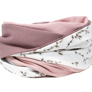Nursing cloth, large loop scarf, nursing scarf, mauve, old pink, women's loop scarf, old mauve, jersey scarf, XL scarf, reversible scarf image 3
