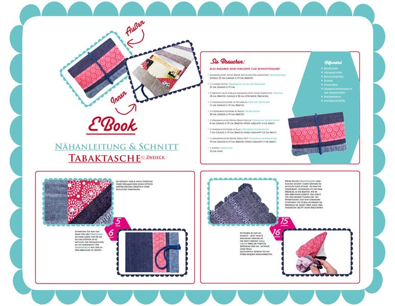 Sewing Pattern Ebook Tobacco Pouch