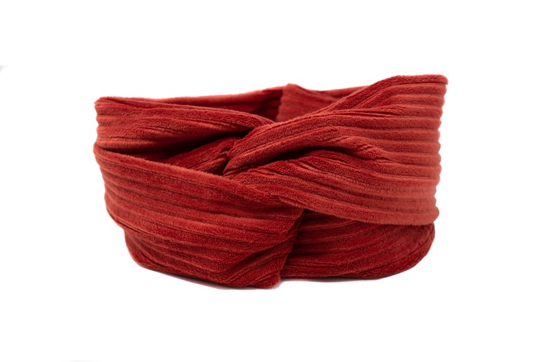 Turban Ribbed Hair Band Jersey Cord Rust Red Headband | Etsy