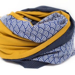 Loop Scarf Loop Scarf Tube Scarf mustard yellow waves